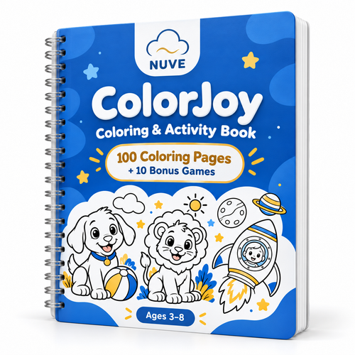 NUVE ColorJoy™ — Printable Coloring Book with 100 Pages of Screen-Free Fun