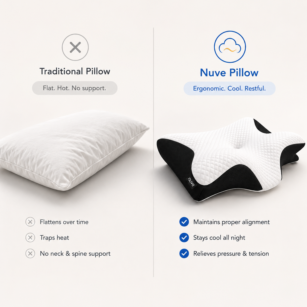 Nuve™ Align Pillow - Ergonomic Contour Pillow for Neck & Shoulder Relief
