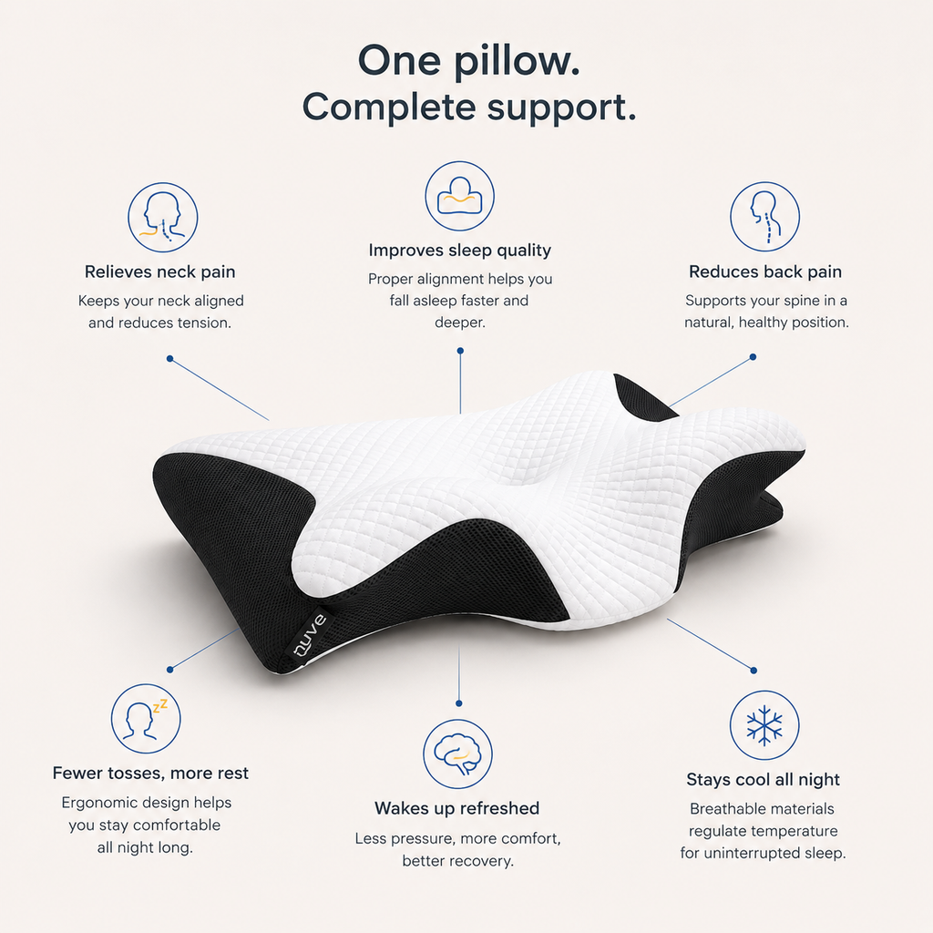 Nuve™ Align Pillow - Ergonomic Contour Pillow for Neck & Shoulder Relief