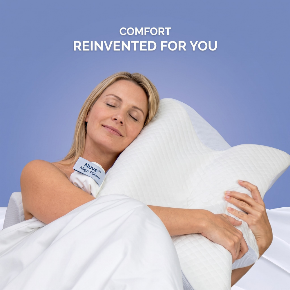 Nuve™ Align Pillow - Ergonomic Contour Pillow for Neck & Shoulder Relief