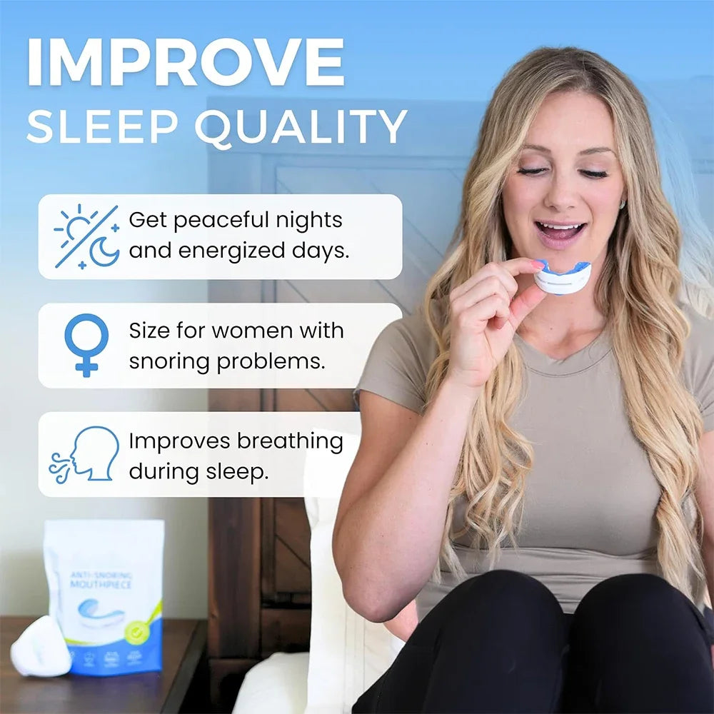 Anti Snore Mouthpiece,Adjustable Sleeping Mouth Guard,Stop Snoring Device for Night Time Teeth Protection and Bruxism