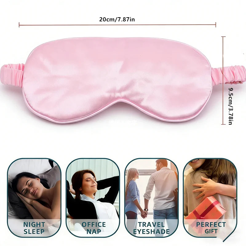 Sleep Mask 1 Pack Silk Eye Cover Soft Satin Blindfold Elastic Strap Night Eyeshade Travel Nap for Women Men