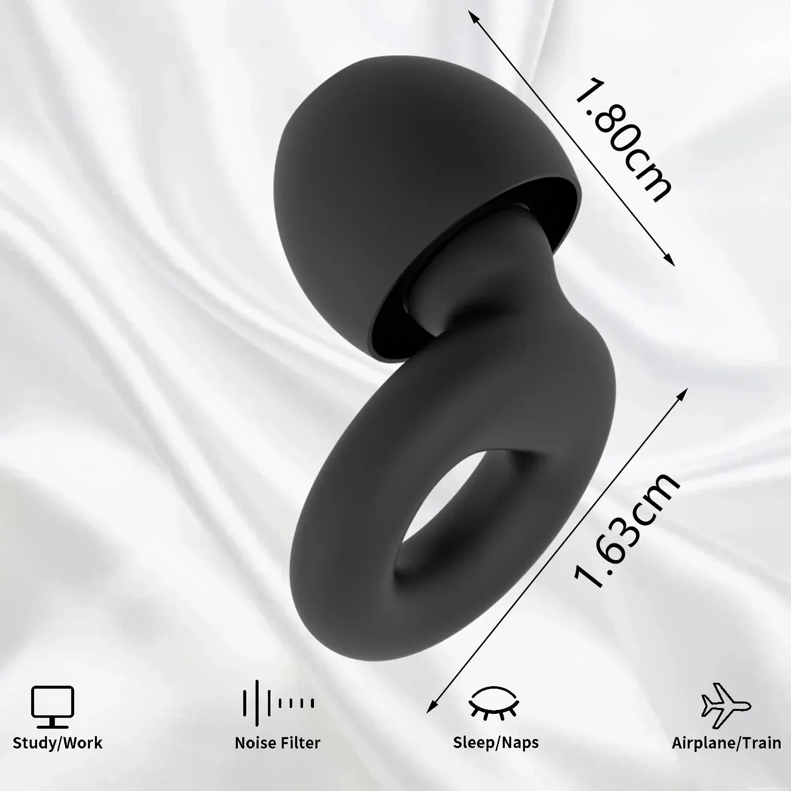 Quiet Ear Plugs for Noise Reduction – Super Soft, Reusable Hearing Protection for Sleep,Swim, Work 8 Ear Tips in XS/S/M/L