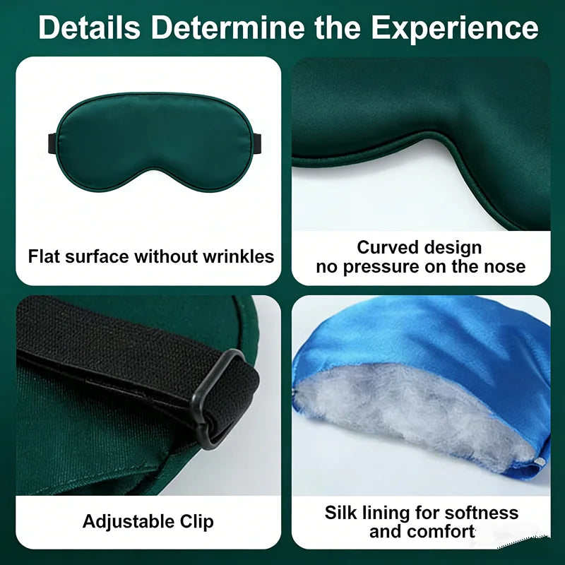 Sleep Mask 1 Pack Silk Eye Cover Soft Satin Blindfold Elastic Strap Night Eyeshade Travel Nap for Women Men