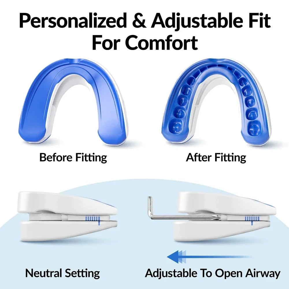 Anti Snore Mouthpiece,Adjustable Sleeping Mouth Guard,Stop Snoring Device for Night Time Teeth Protection and Bruxism