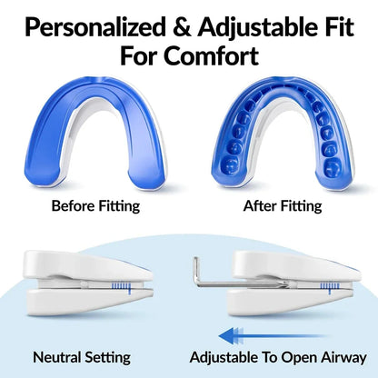 Anti Snore Mouthpiece,Adjustable Sleeping Mouth Guard,Stop Snoring Device for Night Time Teeth Protection and Bruxism