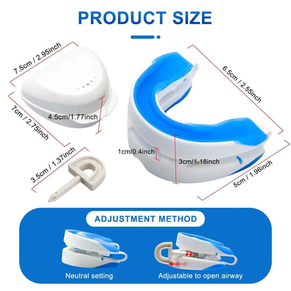 Anti Snore Mouthpiece,Adjustable Sleeping Mouth Guard,Stop Snoring Device for Night Time Teeth Protection and Bruxism