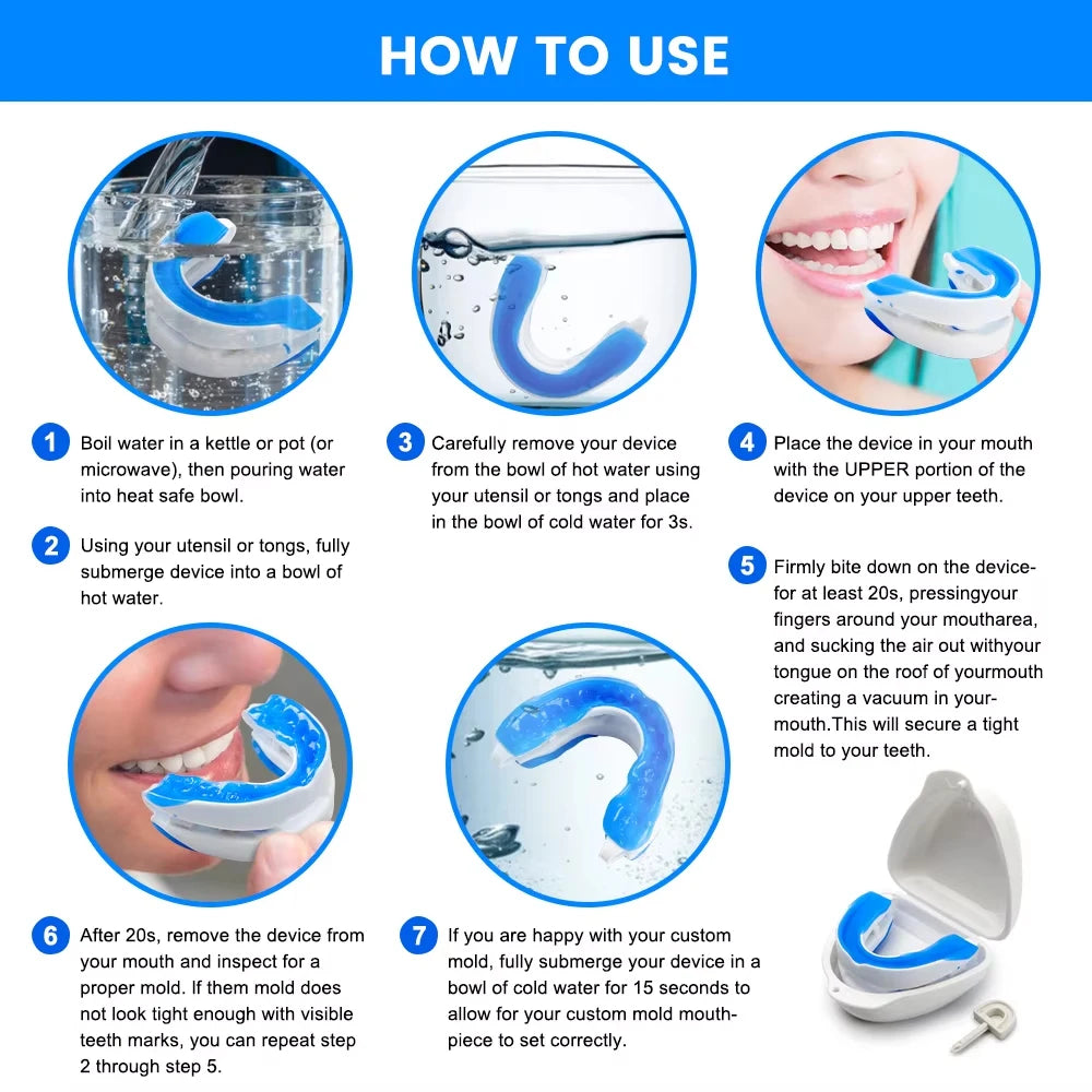 Anti Snore Mouthpiece,Adjustable Sleeping Mouth Guard,Stop Snoring Device for Night Time Teeth Protection and Bruxism