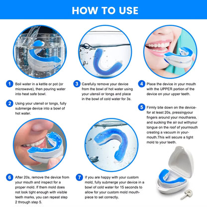 Anti Snore Mouthpiece,Adjustable Sleeping Mouth Guard,Stop Snoring Device for Night Time Teeth Protection and Bruxism